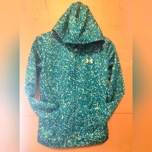 UNDER ARMOUR Blue Green Star pattern fleece zippered hoodie szYL